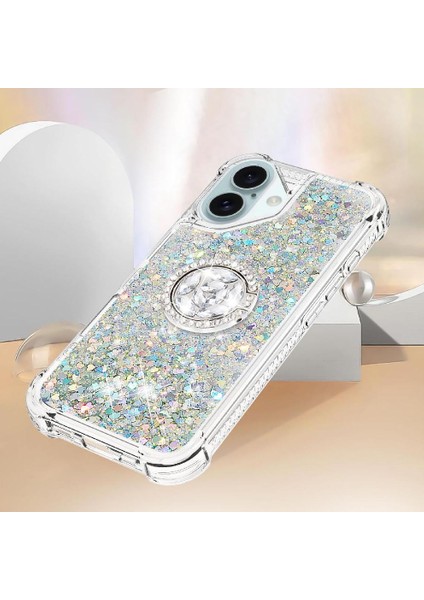 Halka Kickstand Halka Kickstand Köpüklü Kum ile IPhone 16 Için Telefon Kılıfı (Yurt Dışından) fiyatları