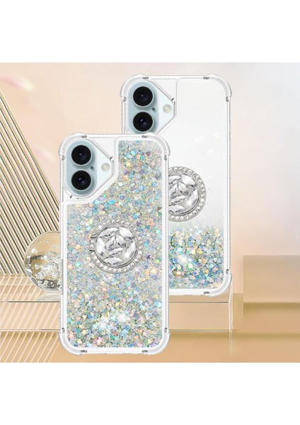 Halka Kickstand Halka Kickstand Köpüklü Kum ile IPhone 16 Için Telefon Kılıfı (Yurt Dışından) indirimleri
