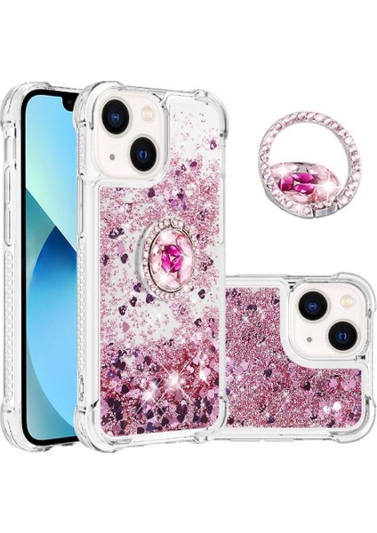 Halka Kickstand Darbeye Koruma Kum ile IPhone 15 Için Telefon Kılıfı (Yurt Dışından)