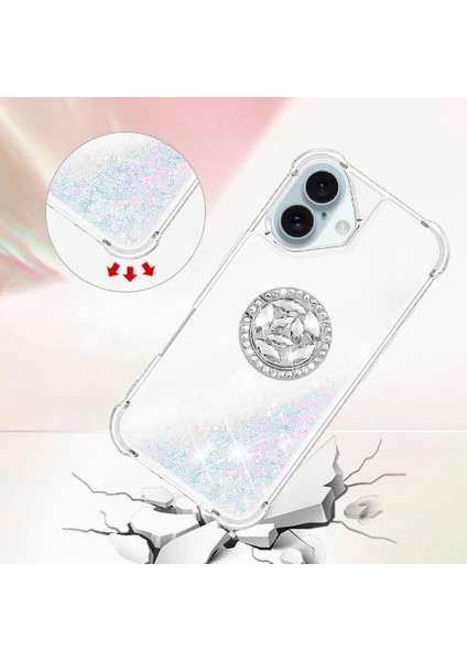 Halka Kickstand Halka Kickstand Köpüklü Kum ile IPhone 16 Için Telefon Kılıfı (Yurt Dışından) indirimleri