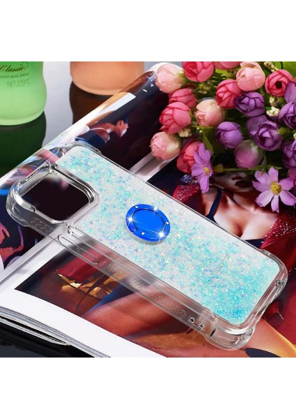 Halka Kickstand Köpüklü Kum Akış Halkası ile IPhone 15 Pro Için Telefon Kılıfı (Yurt Dışından) fiyatları