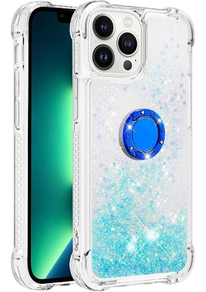 Halka Kickstand Köpüklü Kum Akış Halkası ile IPhone 15 Pro Için Telefon Kılıfı (Yurt Dışından) modelleri