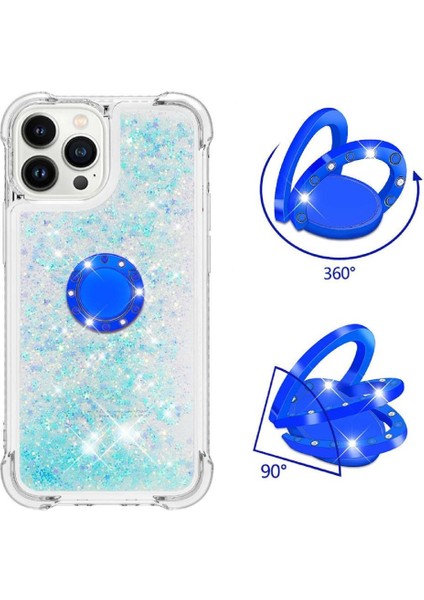 Halka Kickstand Köpüklü Kum Akış Halkası ile IPhone 15 Pro Için Telefon Kılıfı (Yurt Dışından) fırsatları