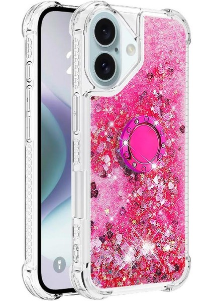 Halka Kickstand Halka Kickstand Köpüklü Kum ile IPhone 16 Için Telefon Kılıfı (Yurt Dışından) fırsatları