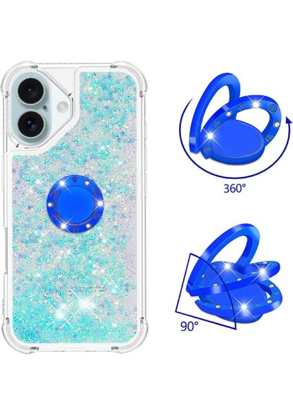 Halka Kickstand Halka Kickstand Köpüklü Kum ile IPhone 16 Için Telefon Kılıfı (Yurt Dışından) fiyatları