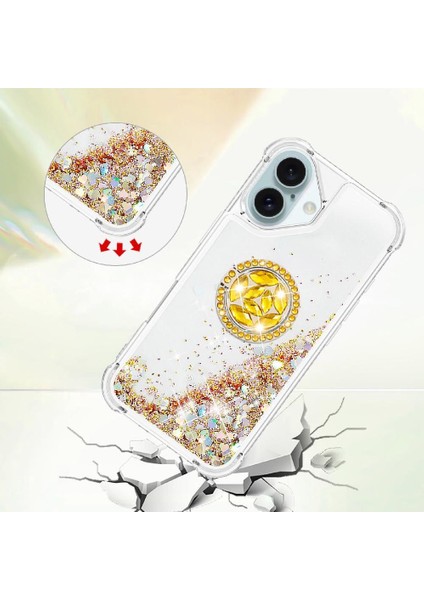 Halka Kickstand Halka Kickstand Köpüklü Kum ile IPhone 16 Için Telefon Kılıfı (Yurt Dışından) fiyatları