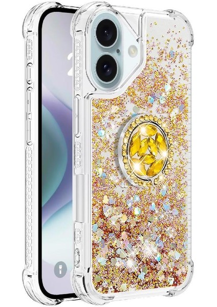 Halka Kickstand Halka Kickstand Köpüklü Kum ile IPhone 16 Için Telefon Kılıfı (Yurt Dışından) fırsatları