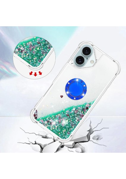 Halka Kickstand Halka Kickstand Köpüklü Kum ile IPhone 16 Için Telefon Kılıfı (Yurt Dışından) modelleri