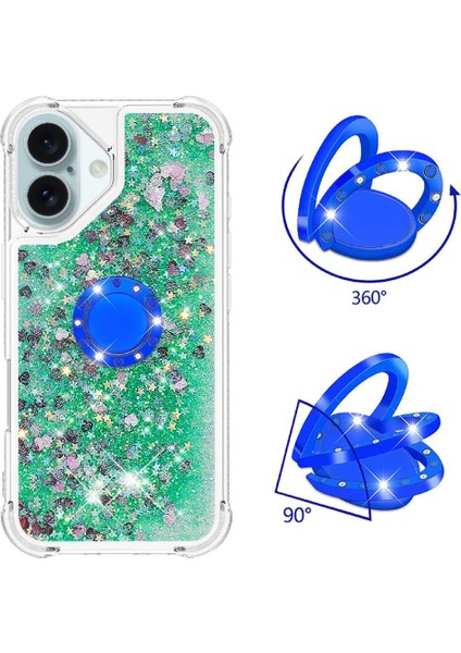 Halka Kickstand Halka Kickstand Köpüklü Kum ile IPhone 16 Için Telefon Kılıfı (Yurt Dışından) fırsatları