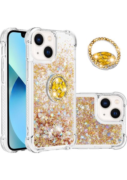 Halka Kickstand Darbeye Koruma Kum ile IPhone 15 Için Telefon Kılıfı (Yurt Dışından)