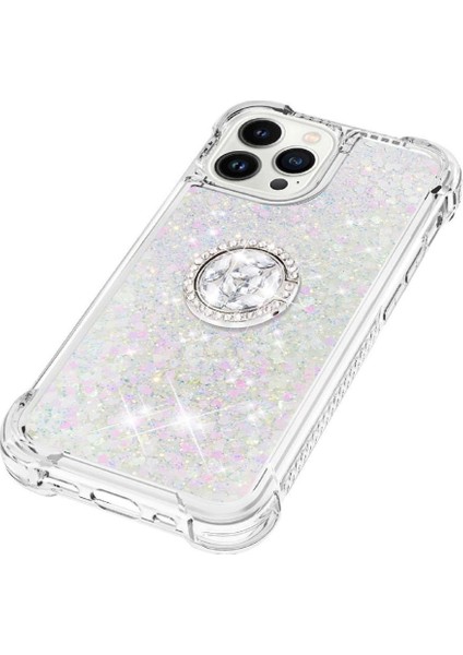 Halka Kickstand Köpüklü Kum Akış Halkası ile IPhone 15 Pro Için Telefon Kılıfı (Yurt Dışından) fiyatları