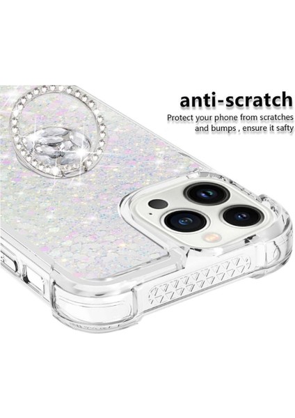 Halka Kickstand Köpüklü Kum Akış Halkası ile IPhone 15 Pro Için Telefon Kılıfı (Yurt Dışından) indirimleri