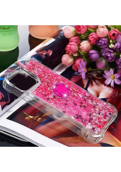 Halka Kickstand Köpüklü Kum Akış Halkası ile IPhone 15 Pro Için Telefon Kılıfı (Yurt Dışından) fiyatları