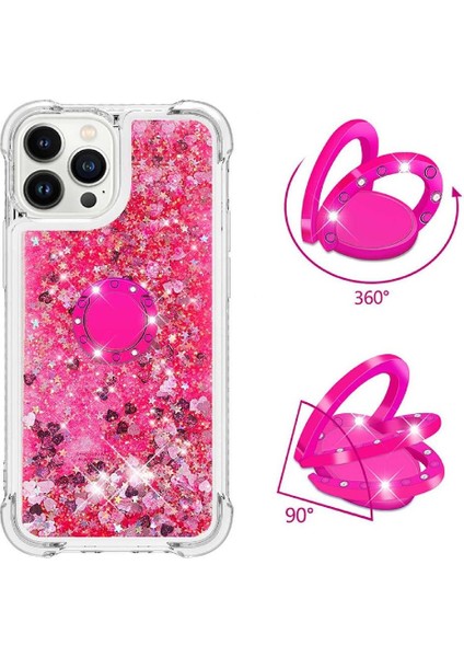 Halka Kickstand Köpüklü Kum Akış Halkası ile IPhone 15 Pro Için Telefon Kılıfı (Yurt Dışından) fırsatları