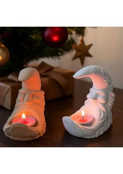 Yıldız Detaylı Ay Formunda Tealight Mumluk – Dekoratif Işıklı Mumluk fiyatları