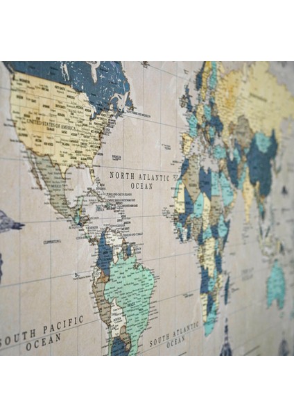 Kanvas Tablo Dünya Haritası - Modern Ev Ofis Hediye Duvar Dekorasyon Tablosu fırsatları