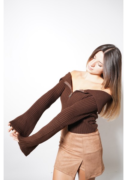 Çift Fermuarlı Madonna Hırka Kahve fiyatları