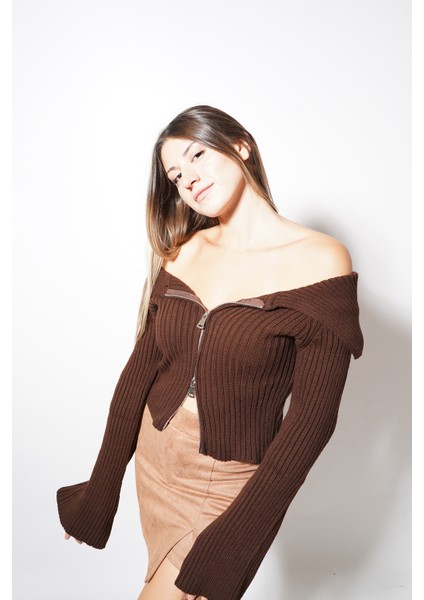 Çift Fermuarlı Madonna Hırka Kahve fırsatları