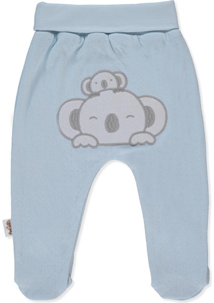 Organik Süprem Double Patikli Pantolon (Organıc Stars And Koalas) Mavi