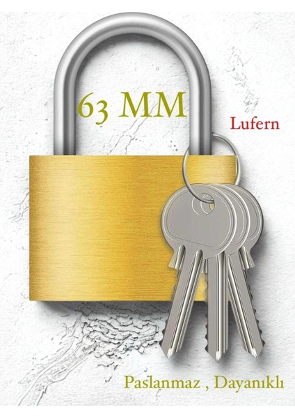 Dayanıklı 63 mm Dış Mekan Paslanmaz Çelik Halka Yüksek Güvenlikli Sarı Asma Kilit Garaj Bahçe Kapı