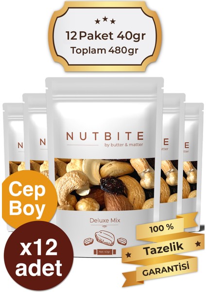 12'li Cep Boy Deluxe Mix - 12 x 40GR Cep Boy Hafif Atıştırmalık