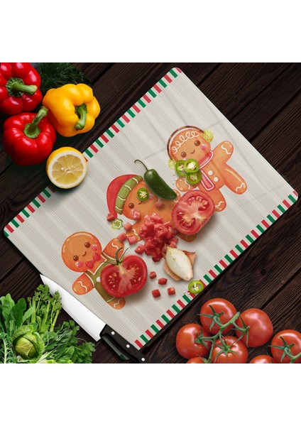 Cam Kesme Tahtası ve Sunumluk Gingerbread Yeniyıl Kurabiye Desenli 20 x 30 cm fiyatları