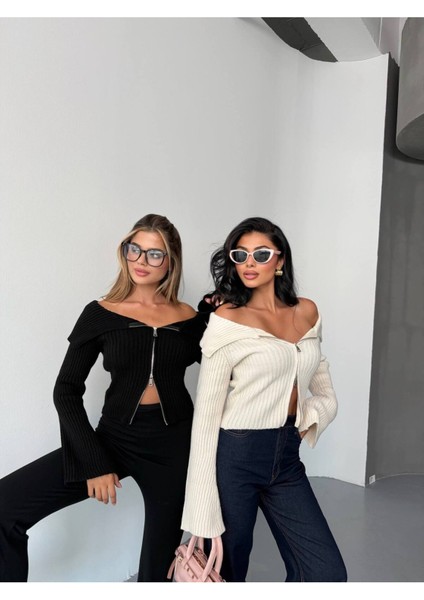 Madonna Yaka Cıft Fermuarlı Trıko Hırka fırsatları