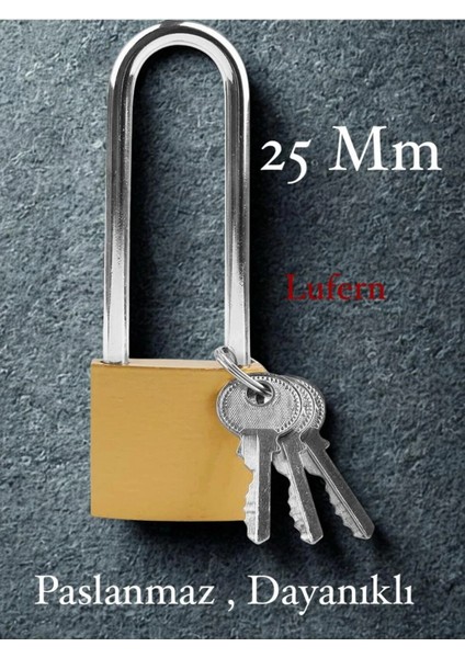 Dayanıklı 25 mm Dış Mekan Paslanmaz Çelik Halka Yüksek Güvenlikli Sarı Asma Kilit Garaj Bahçe Kapı