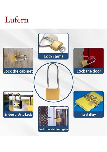 Dayanıklı 25 mm Dış Mekan Paslanmaz Çelik Halka Yüksek Güvenlikli Sarı Asma Kilit Garaj Bahçe Kapı indirimleri