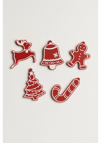 Yılbaşı Ağacı Süs Seti (5 Parça) Kırmızı-Beyaz fiyatları