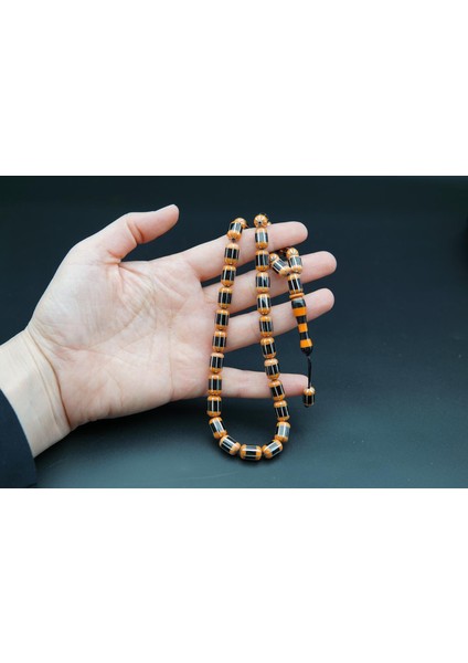 Siyah İnci Oltutaşı 8'li Yarma Oltu Taşı Tesbih SK000158 modelleri