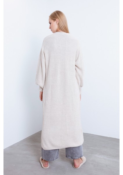 Kadın Bej Balon Kol Uzun Hırka - Bej indirimleri