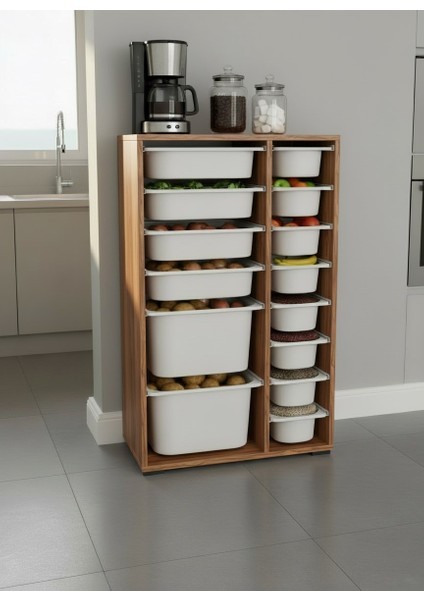 Rine 14 Sepetli Çok Amaçlı Mutfak Dolabı Tropik Ceviz 2D4K8U