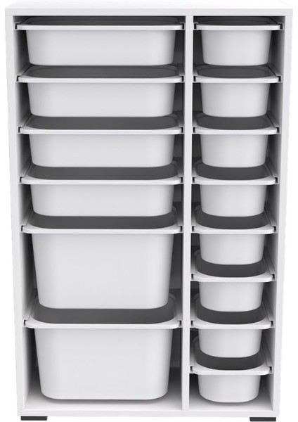 Rine 14 Sepetli Çok Amaçlı Mutfak Dolabı Gri Beyaz 2D4K8U indirimleri