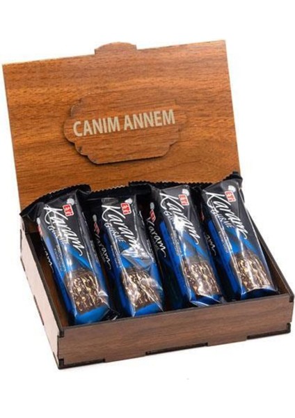 Özel Ahşap Kutu Içinde 4 Adet Gurme Karam Bitter Çikolata