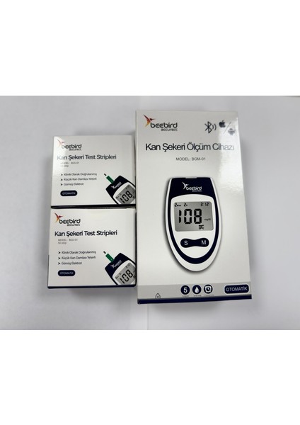 Beebird Accurect Bgm-01 Kan Şekeri Ölçüm Cihazı ve ( 2 Kutu ) Kan Şekeri Ölçüm Stribi