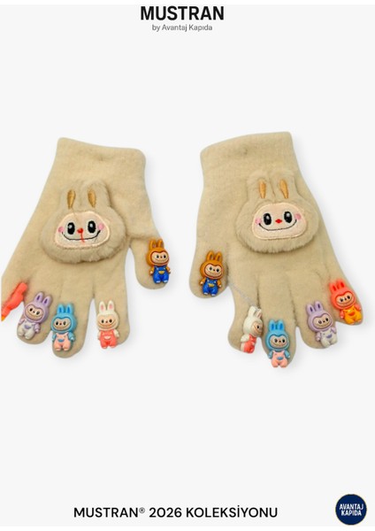 Çocuk Karakter Figürlü Peluş Triko Eldiven | 4-12 Yaş Esnek Kumaşlı Sıcak Tutucu Kışlık indirimleri