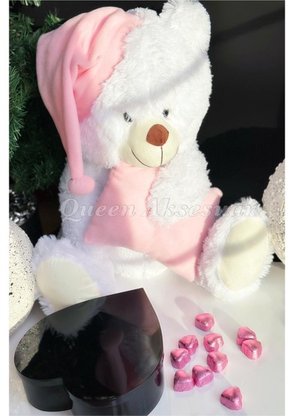 Sevimli Dev Peluş Ayıcık Uyku Arkadaşı ve Çikolata Hediye Seti 90CM