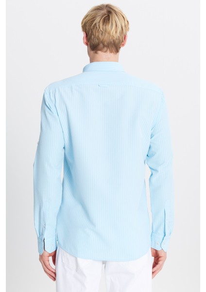 Tailored Slim Fit Dar Kesim Düğmeli Yaka Gofre Desenli Gömlek indirimleri