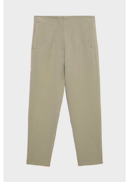 Fermurarlı Yüksek Bel Dar Paça Carrot Fit Kumaş Pantolon fırsatları