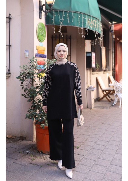 Leopar Desenli Merserize Takım