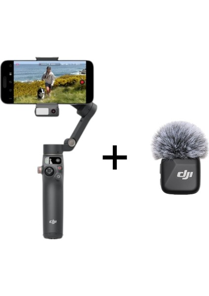 Osmo Mobile 7p + Mic Mini Transmitter - Profesyonel Mobil Çekim ve Ses Kiti