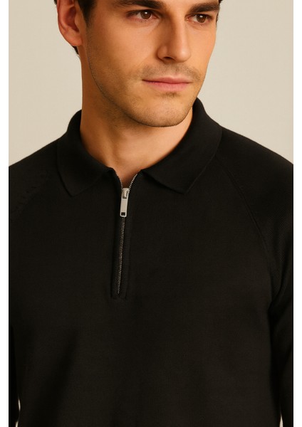 Polo Yaka Yumuşak Tuşeli Fermuarlı Erkek Triko Kazak modelleri