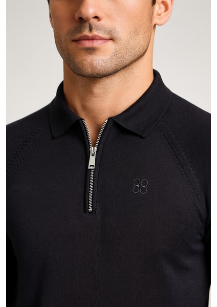 Polo Yaka Yumuşak Tuşeli Fermuarlı Erkek Triko Kazak fırsatları