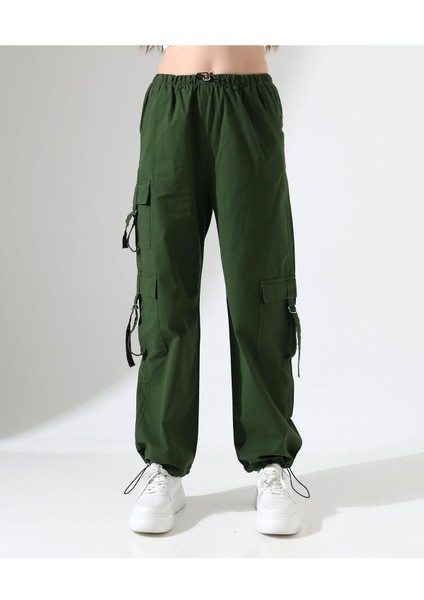 Yeşil Paraşüt Kumaş Palazzo Pantolon - Haki fırsatları