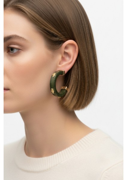 Şık Kemik Halka Küpe