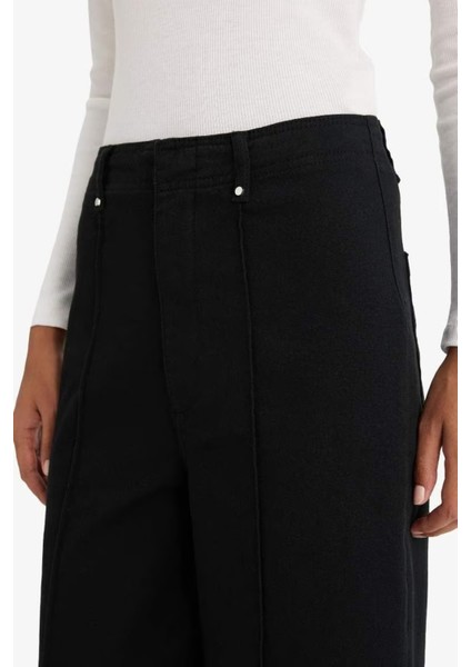 Yüksek Bel Gabardin Siyah Kadın Pantolon fırsatları