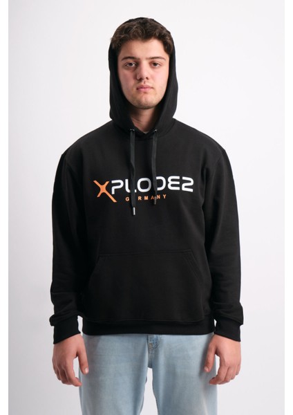 Oversize Geniş Kalıp Baskılı Kapüşonlu Erkek Sweatshirt modelleri