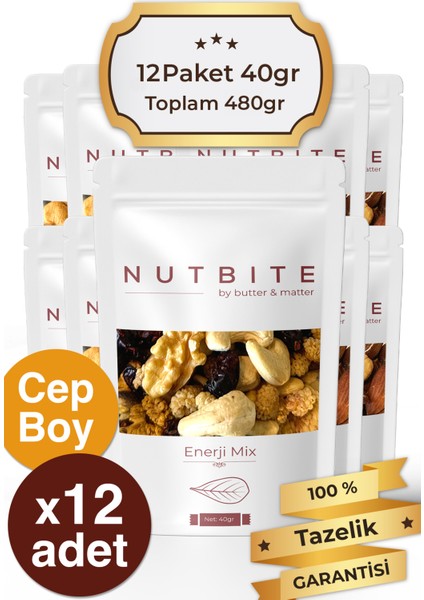 12'li Cep Boy Enerji Mix - 12 x 40GR Cep Boy Hafif Atıştırmalık