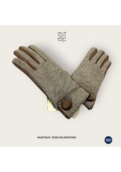 Syt Kadın Kışlık Dokunmatik Eldiven - Desenli Suni Deri/Kumaş Şık Tokalı & Düğmeli Modeller fiyatları